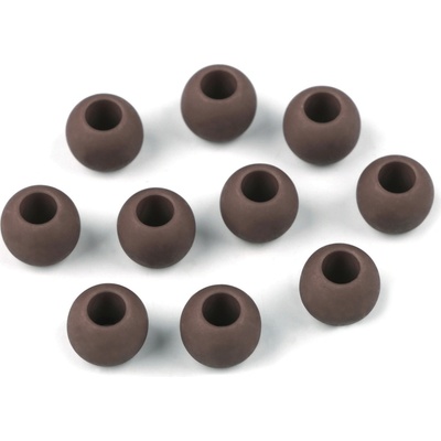 Plastové korálky matné s veľkým prievlakom/plavkové 10x12 mm Farba: 26 (30) čokoládová