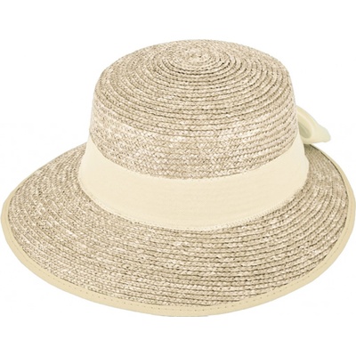 Fiebig Headwear since 1903 Letní dámský klobouk cloche se zkrácenou krempou vzadu béžový
