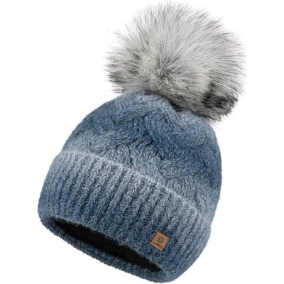 Fashionweek Moderni Vlněná zimní čepice s bambulí flísová podšívka Woolk Peggy Jeans