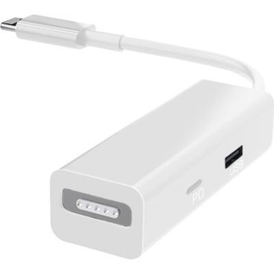 AppleKing 3v1 adaptér / redukcia MagSafe 1, 2 / PD port / USB na USB-C pre MacBook - biela