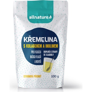 Allnature Křemelina s kolagenem a inulinem příchut citrón 100 g