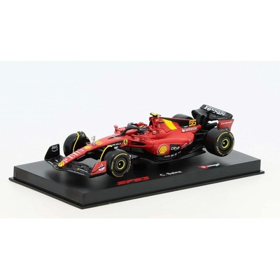 Bburago Ferrari F1 SF-23 55 Scuderia CARLOS SAINZ WITH PILOT AND SHOWCASE 1:43