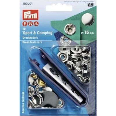 PRYM Knoflík stiskací "Sport & Camping" 15 mm - stříbrný