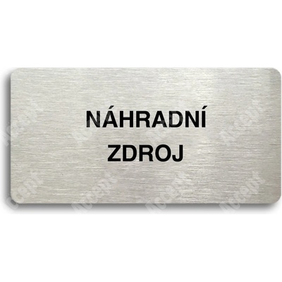 ACCEPT Piktogram NÁHRADNÍ ZDROJ - stříbrná tabulka - černý tisk bez rámečku
