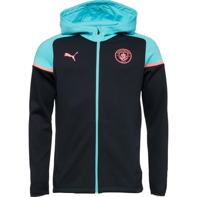 Puma MCFC Casuals Hooded Jacket černá tyrkysová