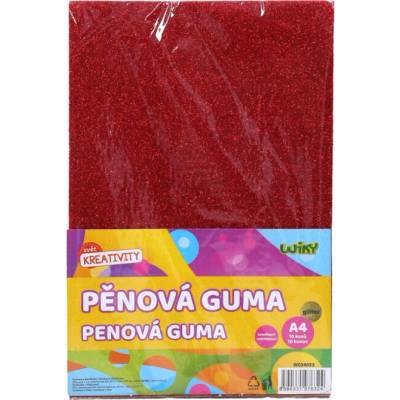 Pěnová guma A4 20x30 cm glitter, samolepicí 10 ks