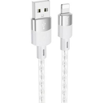 Hoco X99 Crystal Junction průhledný nabíjecí a datový USB-A na Lightning 1m, šedý