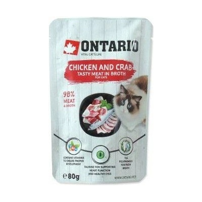 Ontario Cat Chicken and Crab in Broth 15 x 80 g