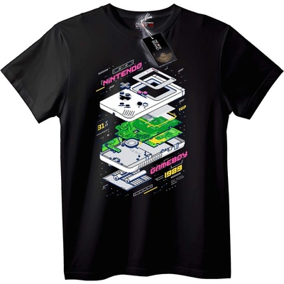 NOONEBRAND Тениска Nintendo Game Boy Технология - XS, White