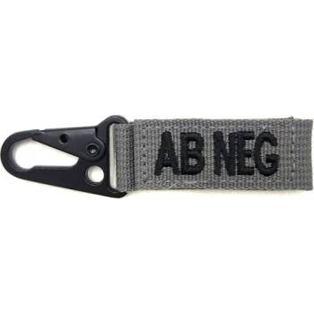 Image 1 of WARAGOD карабинер с нашивка кръвна група ab- отрицателна, сив (ac-wkc-abngr)