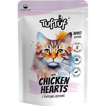 Tuf Tuf Cat s kuracími srdcami 100 g