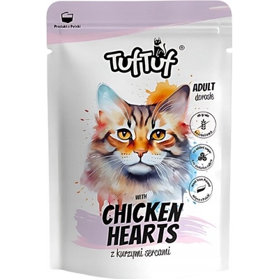 Tuf Tuf Cat s kuracími srdcami 100 g