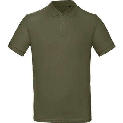 B&C polokošile Inspire Polo piqué z bio bavlny pánské krátký rukáv khaki urban