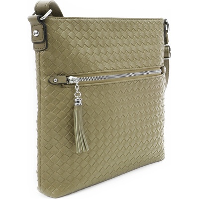 Světle dámská crossbody kabelka s texturou Annis zelená