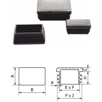 Plastová krytka 60x20mm - různé barvy Barva: Šedá