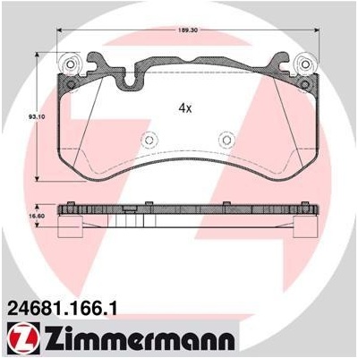 Sada brzdových platničiek kotúčovej brzdy ZIMMERMANN 24681.166.1