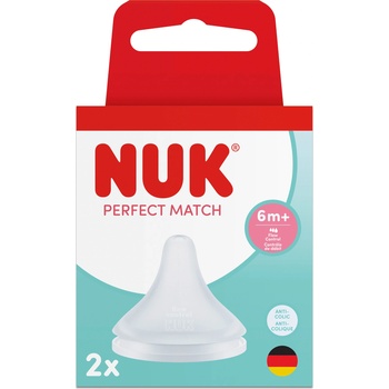 Nuk Perfect Match биберон за хранене силикон 6+, Flow control, 2бр (10124034)