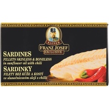 Kaiser Franz Josef Exclusive Sardinky filety v slnečnicovom oleji s chilli 90 g