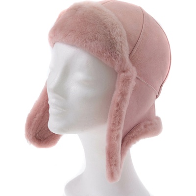 Splus Dětská kožešinová ušanka z ovčiny DU13 růžová