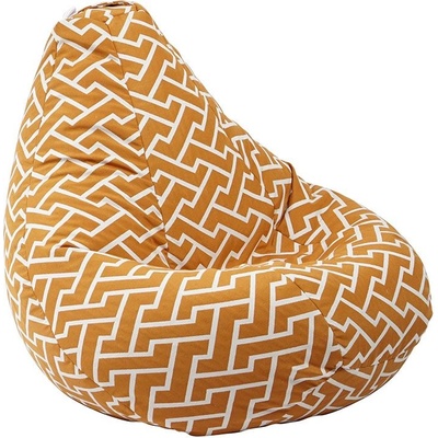 PUFRELAX Пуф круша 220л. Nirvana Hobbit, Zippity Orange, Перящ се калъф, Пълнеж от полистиролни перли, Гама Premium (PUF-G-NH-PT-ZIO)