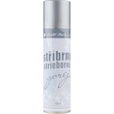 Vianočný sprej glitrový strieborný 150ml