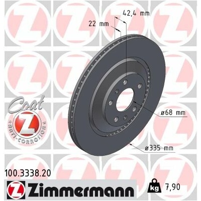 Brzdový kotúč ZIMMERMANN 100.3338.20 (100333820)