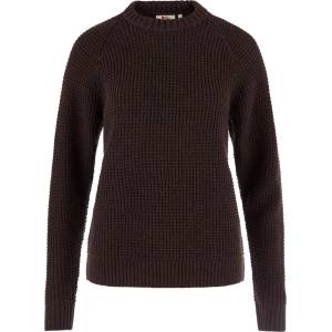 Fjällräven Дамски вълнен пуловер Fjällräven Women's Övik Waffle Knit Wool jumper - Black Oak - размер XL (105-7041-0416)