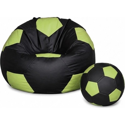 Jaks sedací vak futbalová lopta s podnožkou čierno zelená