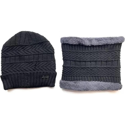 HARAHU Шапка и тунелен шал us-21439 - Черно kp21439 (us-21439)