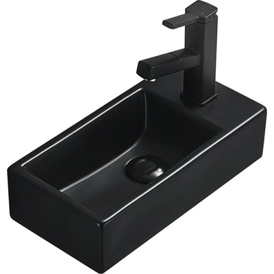 Mexen Inez плотова мивка лява 40 x 20 см, черен мат - 21484085L (21484085L)