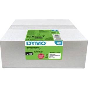 DYMO 2223590, 57 мм x 32 мм, многофункционални, подвижни, бели, оригинални хартиени етикети, 24 x 1000 бр (2223590)