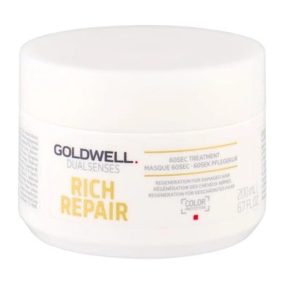 Goldwell Dualsenses Rich Repair 60sec Treatment едноминутна регенерираща маска за суха и чуплива коса 200 ml за жени