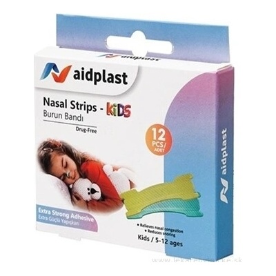 Victoreks Health Products Ltd. Aidplast Náplast pro děti k usnadnění dýchání 12 náplastí na nos