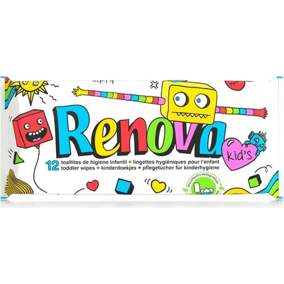 RENOVA Vlhčené cestovní ubrousky dětské, 12 ks