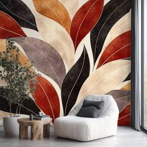 Art Gift Decor Фототапет цветни листа в топли земни тонове