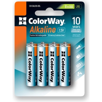 ColorWay Alkaline Power AA 8ks CW-BALR06-8BL