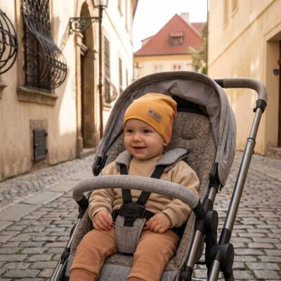 Čepice Monkey Mum Hořčicová