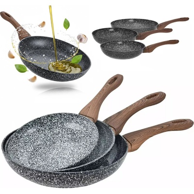 Kinghoff Súprava troch keramických panvíc Granit Wood KH-1030 20/24/28 cm