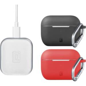 Cellularline Пакет за AirPods Pro с безжично зарядно и 2 кейса (7639)