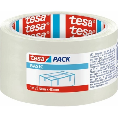 Baliaca páska tesa® BASIC, transparentná, 48 mm, L-50 m