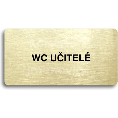 ACCEPT Piktogram WC UČITELÉ - zlatá tabulka - černý tisk bez rámečku