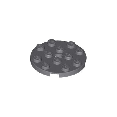 Lego 60474 Dark Bluish Gray Plate, Round 4 x 4 with Hole