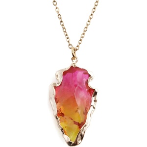 HARAHU Колие Crystal Stone - Розов / Жълт KP23360