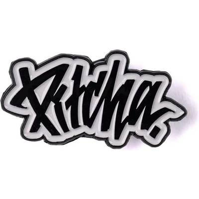 Pitcha kovový odznak LOGO white