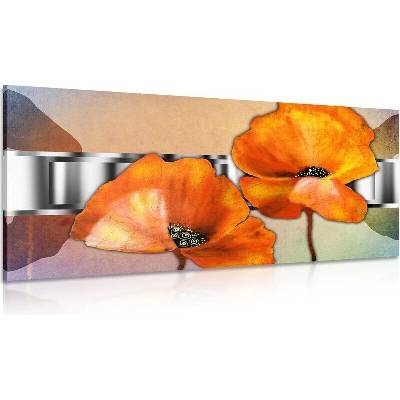 Obraz květiny v orientálním stylu - 120x60