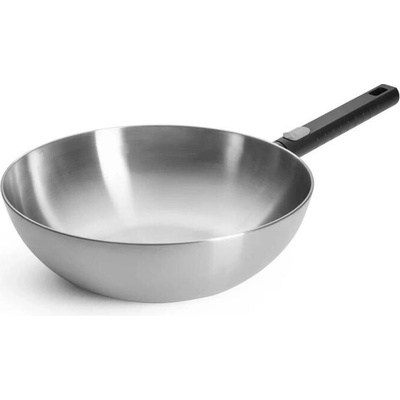 Woll Logic Steel Nerezová pánev Wok s odnímatelnou rukojetí, 30 cm