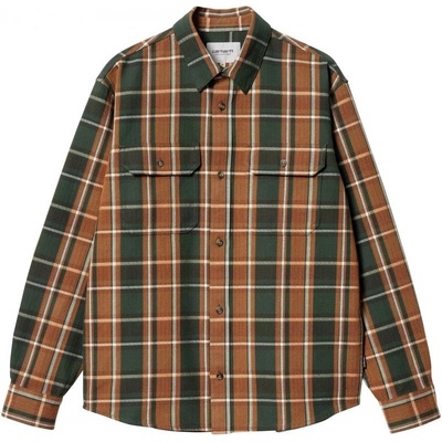 Carhartt košile dlouhý rukáv WIP Hobart hnědá