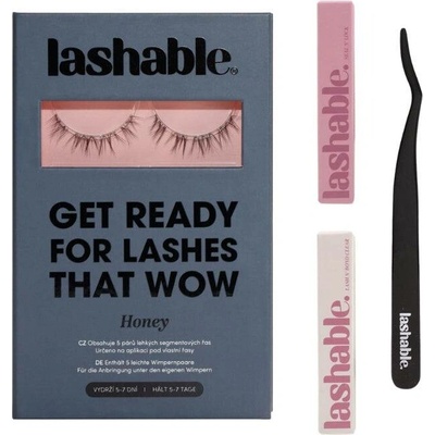 Lashable DIY umělé trsové řasy Startovací Sada Honey trsové řasy 5-11mm + Lepidlo na řasy 5g + Fixátor 5g + Aplikátor na řasy 1ks - vhodné pro citlivou pokožku – Zboží Mobilmania
