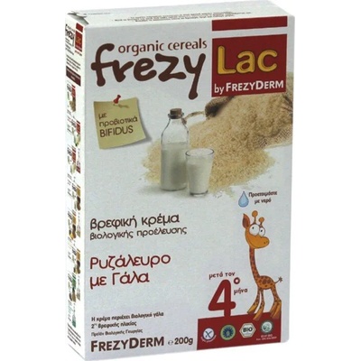 FREZYDERM Органична храна с оризово брашно и мляко 6+ , FREZYLAC Bio Cereal with Rice Flour & Milk, 200 gr