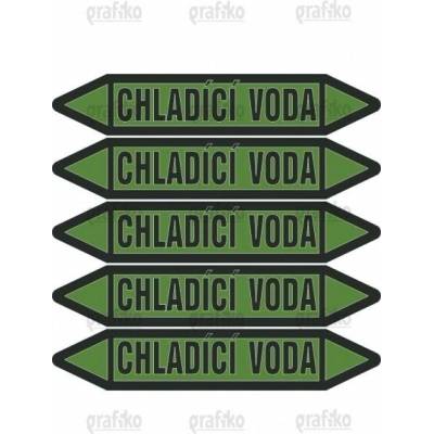 Grafiko | Chladící voda - Materiál fólie s ochrannou laminací, Rozměr aršík 5ks šipka 212x26mm